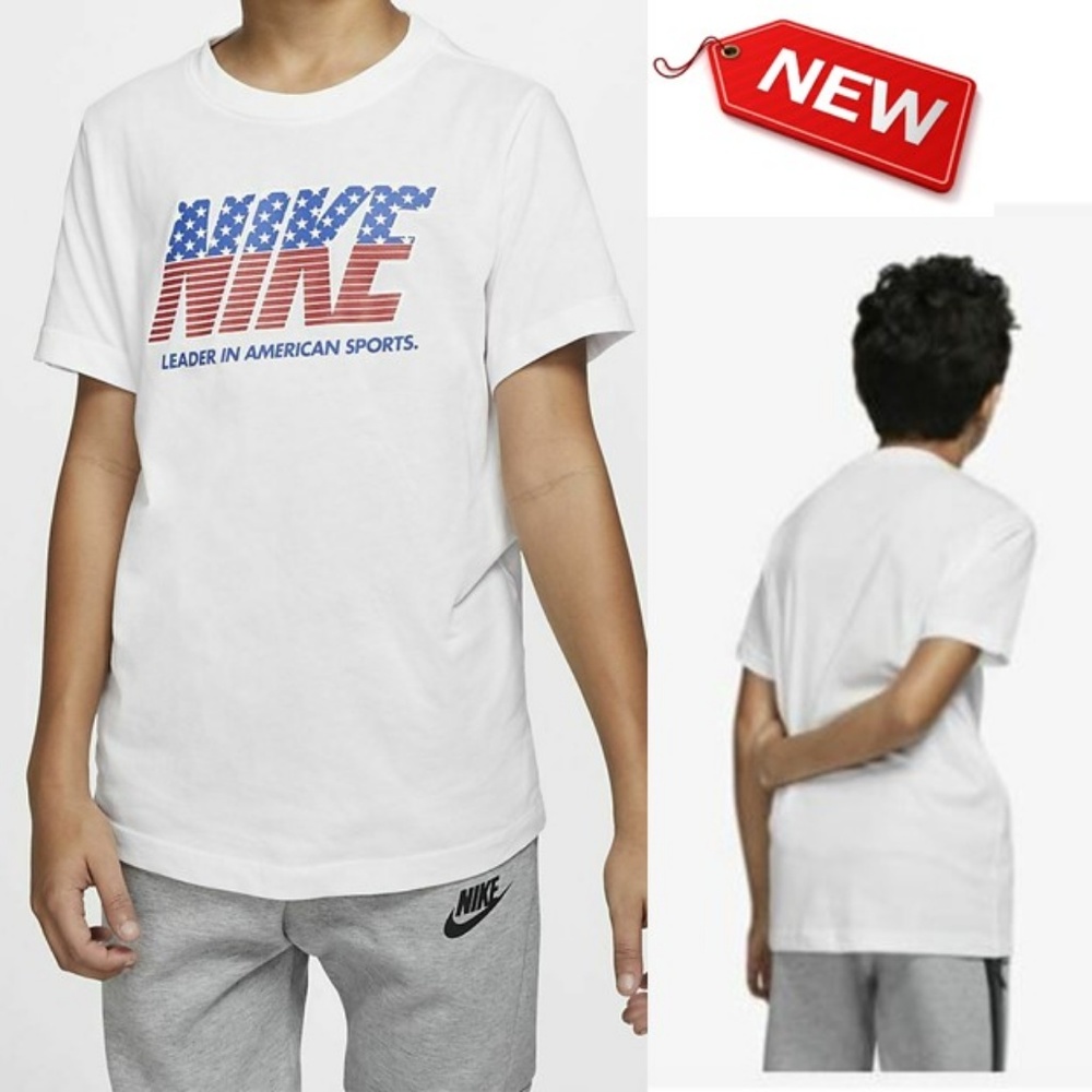 Nike Boy's White "Leader In American Sports"
